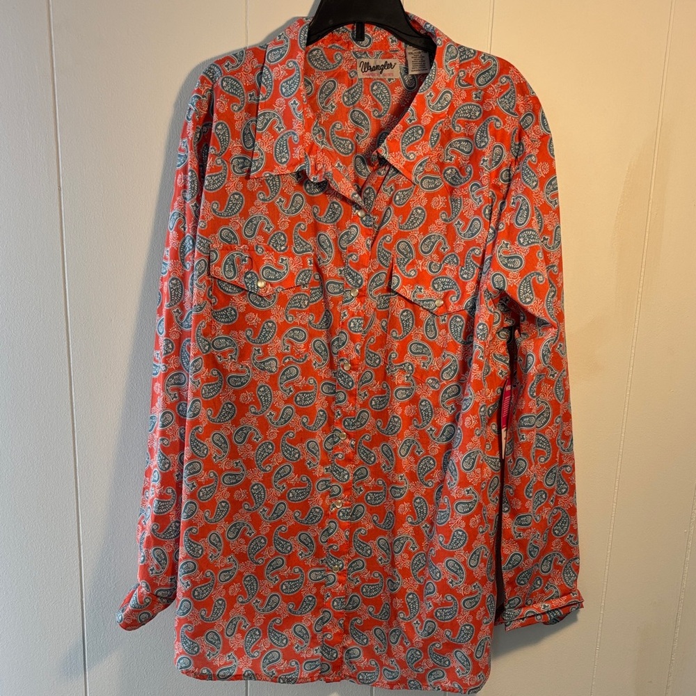 Wrangler Women’s Paisley Long Sleeve Shirt Size XXL NWT